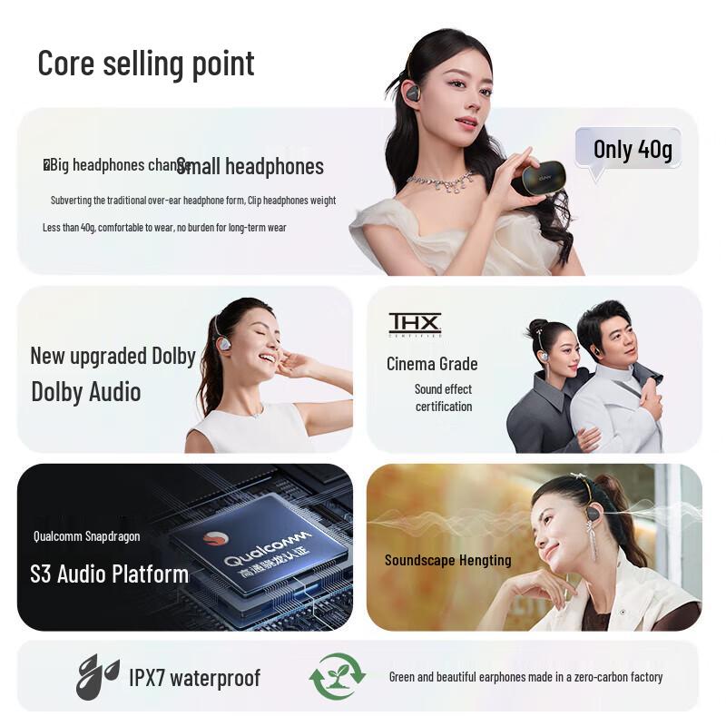 cleerclip Star Arc Open-Ear AI Smart Headphones