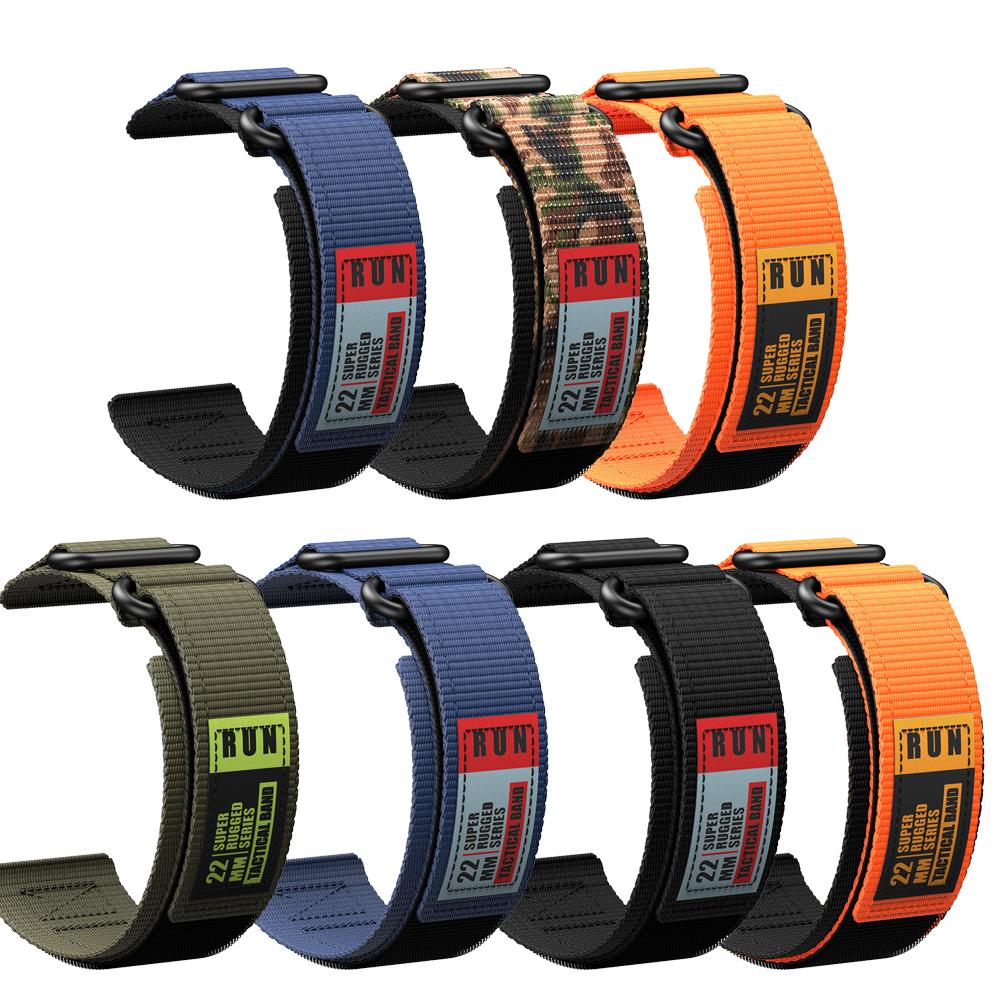 22-мм ремешок для часов Garmin Vivoactive 4, Forerunner 255 265, Venu 3/2, Спортивный нейлоновый ремешок на липучке для Huawei Watch GT5 4 3 2