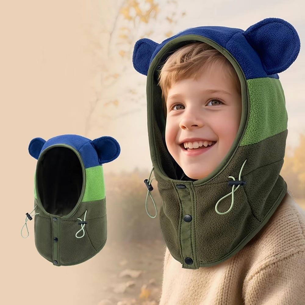 Thickened Kids Winter Hats Windproof Balaclavas Hats Scarf Set  Outdoor