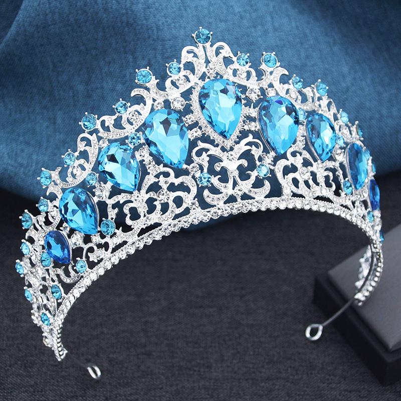 Big Crystal Bridal Crown Vintage Baroque Rhinestone Tiara Bride Headdress Wedding Party Diadem Jewelry Hair Accessories