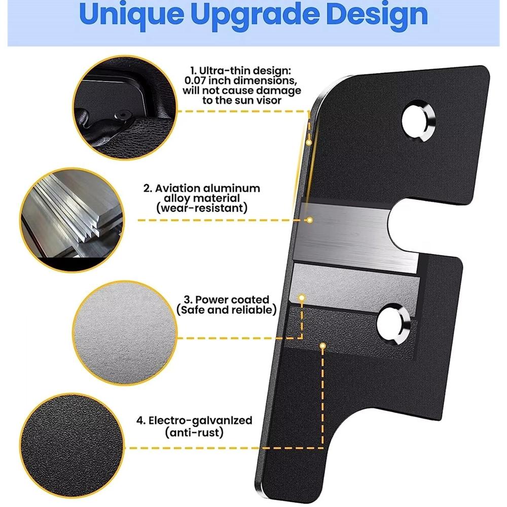 Комплект для ремонта зажимов солнцезащитного козырька для Jeep Wrangler JK 2018 Для Wrangler 2018-2025 Для Gladiator 2020-2025 Прочные автозапчасти из алюминия