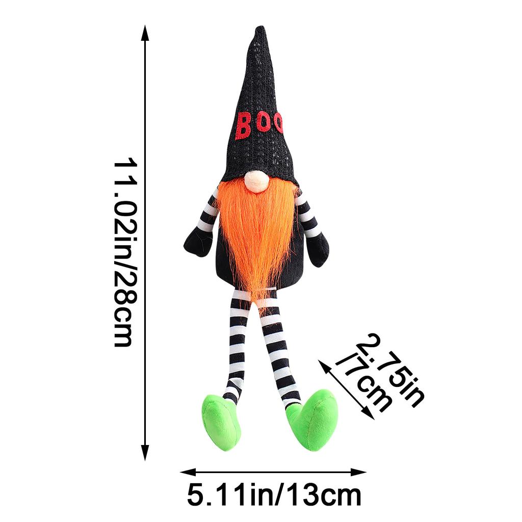 Halloween Decoration Long Legs Faceless Doll Black Witch Cloak Hat
