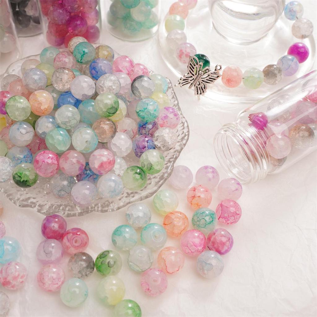 Браслет из стеклянных бусин «половина сахара» с пузырьками желе 8-10 мм - круглые свободные бусины для аксессуаров ручной работы