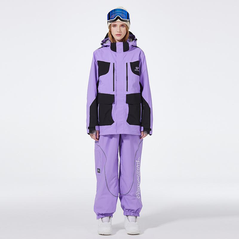 Мужской и женский лыжный костюм для улицы, зимний теплый костюм для сноуборда, водонепроницаемый, ветрозащитный, комплект куртки и брюк для катания на лыжах, большой размер, дышащий, утепленный сноубордический костюм