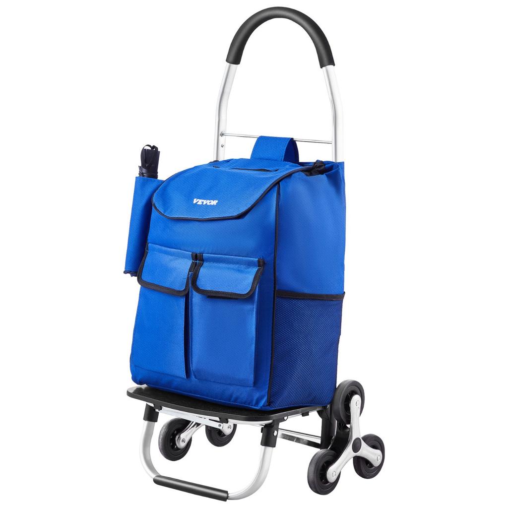 VEVOR Stair Climber Trolley Dolly, 36L Folding Shopping Cart