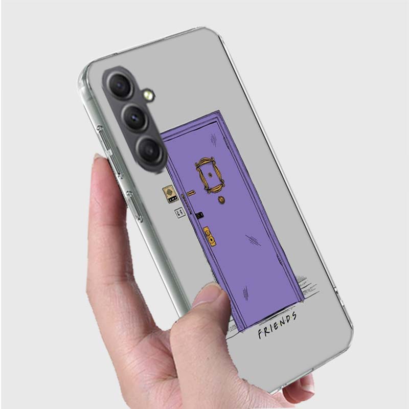 Friends TV Show Purple Door Phone Case For Samsung A17 A56 A55 A35 A36 A26 A25 A15 A16 Galaxy Note 20 10 9 8 A70 A50 A40 A30 A20