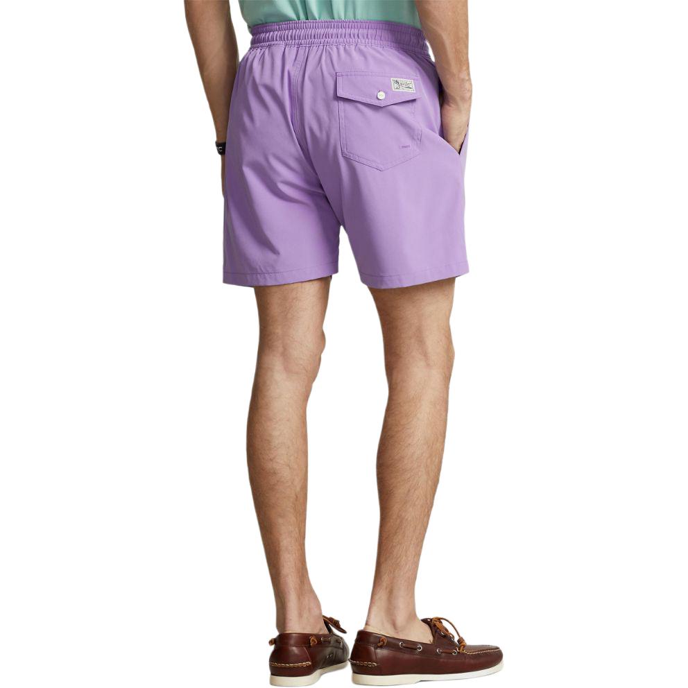 Polo Ralph Lauren Ss24 Solid Color Logo Embroidered Drawstring Casual Shorts Men Shorts Light-Purple 710829851-052