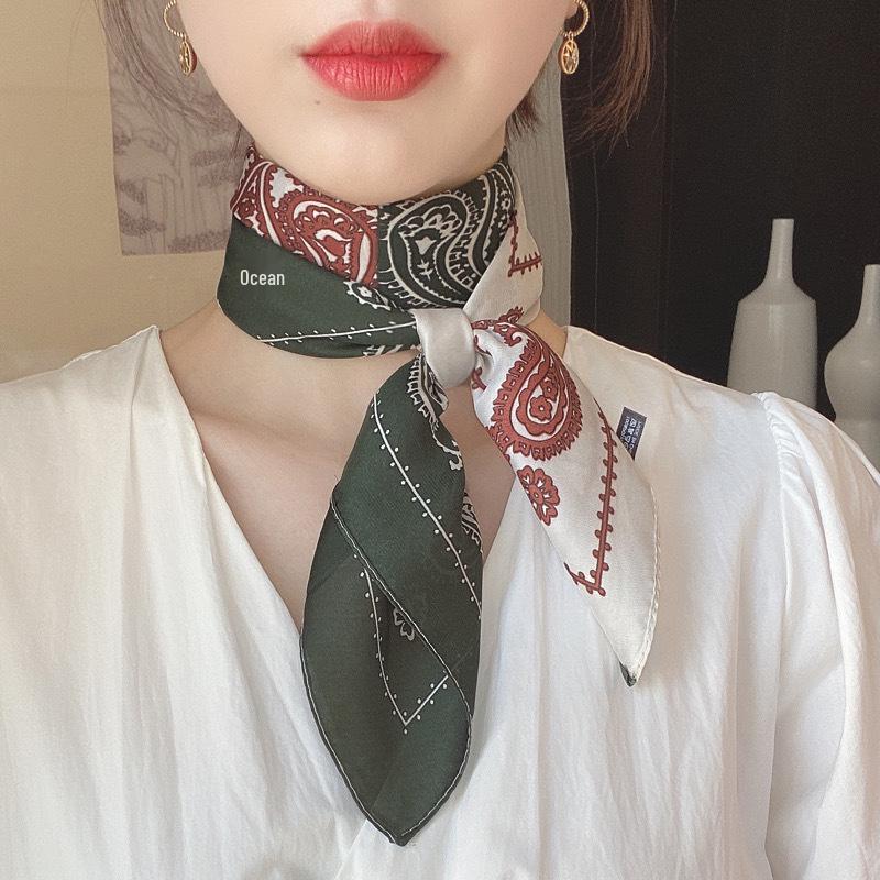 Женский универсальный шарф-лента из шелковистой ткани - 70 см квадратный, идеально подходит для весны, осени и зимы