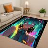 3D Кавайная М-МИКУ Мультяшная Девочка Ковер Нескользящий для Гостиной, Спальни, Игровой Комнаты, Дивана, Легко Чистящийся Домашний Декор Коврик