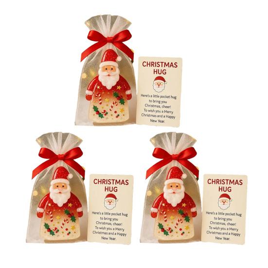 Little Pocket Christmas Hug Small Resin Santa Claus Ornaments with Encouragement