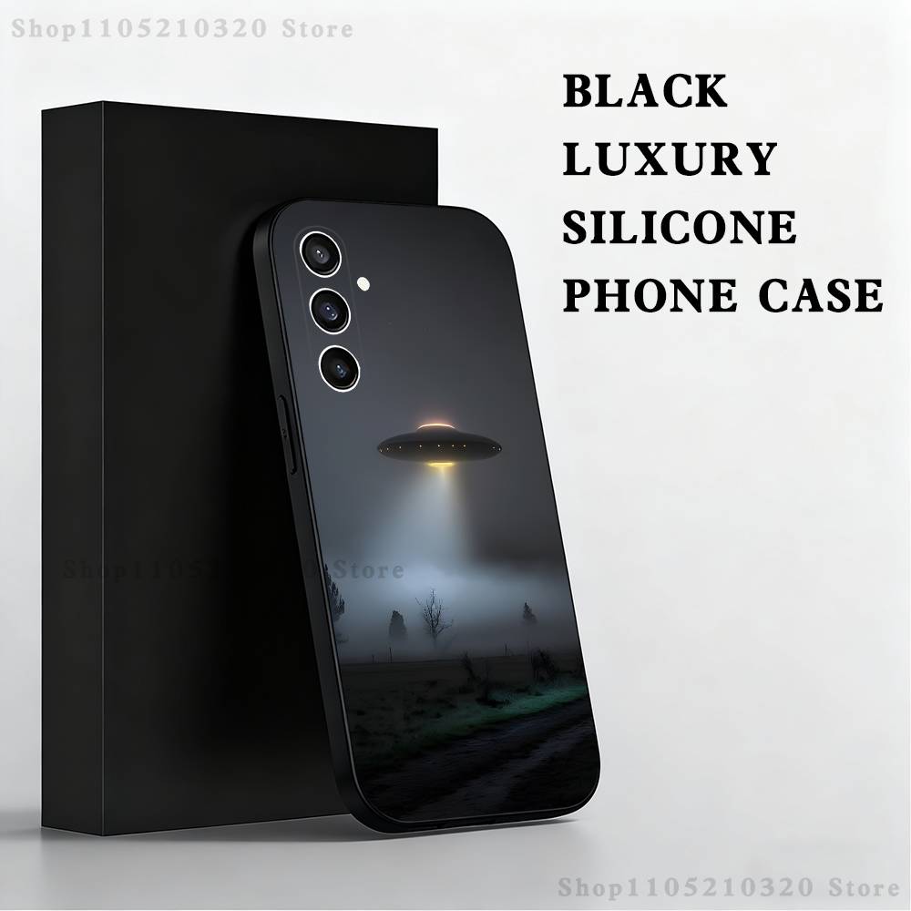 Смешной Чехол для Телефона Космический НЛО Вещь Для Samsung S25,S24,S21,S22,S23,S30,Ultra,S20,Plus,Fe,Lite,Note,10,9,5G Черный Чехол