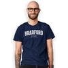 Футболка с принтом в стиле Bradford Varsity и координатами, ручная печать, размеры S - 5XL