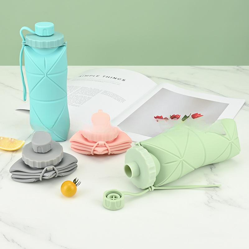 Легкая спортивная бутылка пищевого качества Складная силиконовая чашка для воды Легко носить Дорожная бутылка для воды Просторная телескопическая чашка для воды