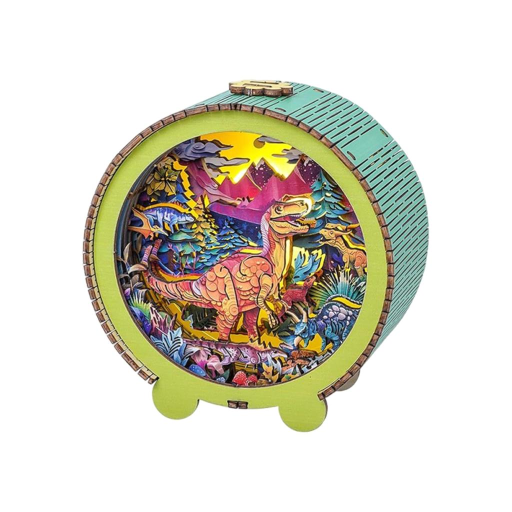 Деревянные пазлы 3D Ночник (Мир Динозавров) DIY поделки для взрослых 3D деревянные пазлы ночник для семьи и друзей