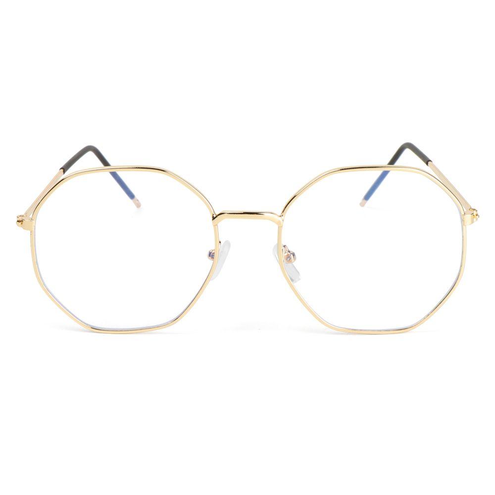Computer Portable Polygon Anti-Blue Light Eyeglasses Ultra Light Frame Eye Protection Metal Glasses