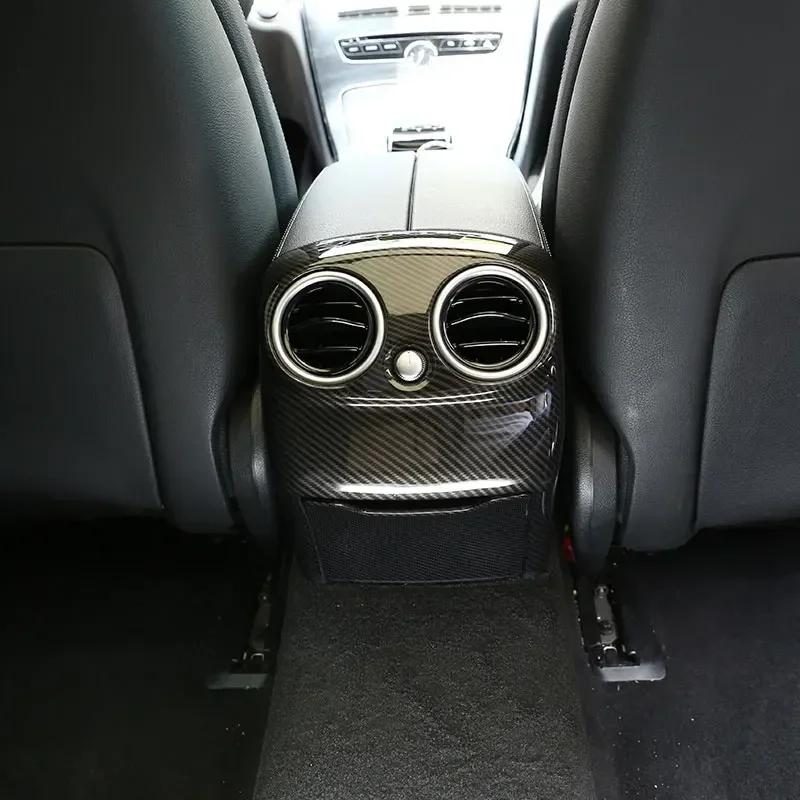 Для Mercedes Benz C-Class W205 2015-18 ABS Углеродное волокно Автомобильная задняя вентиляционная решетка кондиционера Защитная крышка от пинков Декор Автоаксессуары