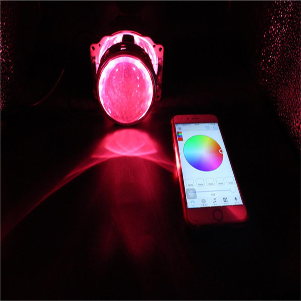 Пара RGB светодиодных дьявольских глаз, глаз демона, проектор для автомобильной фары, управление по Bluetooth