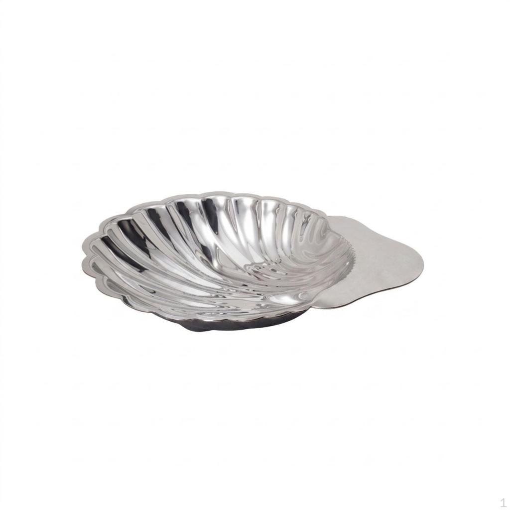 Shell Tray Mirror Finish Stainless Steel Decorative Fruit Bowl with Flat Rim for Homeowners,