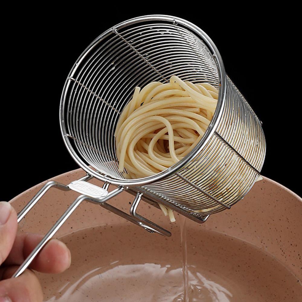 1 шт., сито из нержавеющей стали 304 с ручкой, фильтр для стружки, новая корзина для жарки во фритюре