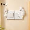 Cartoon Cat Switch Shield 3D Light Sticker, Decorative Resin Wall Plate Cover, Cute Animal Child Safe Cover Stickers, Peel And Stick decorations