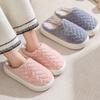 New Winter Home Cotton Slippers Women's and Men Warm Toe Wrap Plush Slippers Couple's Indoor Non-slip Thick Sole House Slides