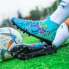 Unisex Football Boots Men's High -top Elastic Socks Mouth Leather Art Lawn Long Nail Football Shoes Children Big Size Football Boots