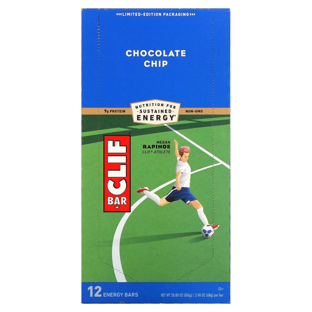 Clif Bar Energy Bar, Chocolate Chip, 12 Bars, 2.40 Oz (68 G) Each