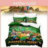 Minecraft Duvet 3d Cover Bedding Set Pillowcase Cartoon Print Double Single