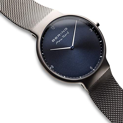 Bering 15540-077 Мужские аналоговые кварцевые часы коллекции Max Lune с ремешком из нержавеющей стали и сапфировым стеклом, серые, Max Lune