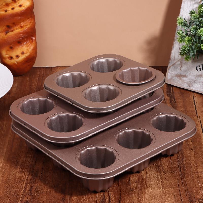1/4/6/9 Отверстий Форма с Антипригарным Покрытием Форма для Торта Маленькая Форма для Маффинов Форма для Кексов из Углеродистой Стали Форма для Выпечки Кондитерская Форма Мини-Подставка для Кексов