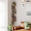 Corner Shelf, 5-Tier Floating Wall Shelf with Zigzag Pattern, Shelf, Gray