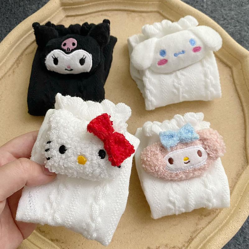 Аниме Кавайи Sanrio Длинные Хлопковые Носки Милые Hello Kitty My Melody Cinnamoroll Kuromi Носки Носки для Девочек Осень Зима Теплые Носки