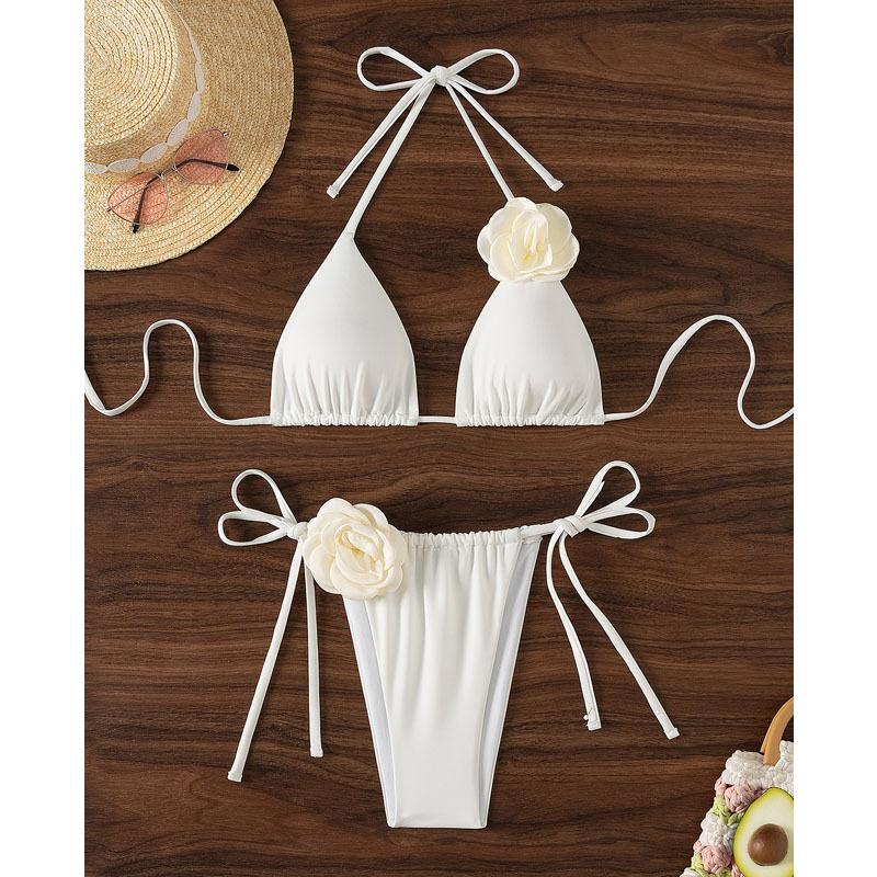 Сексуальный 3D-бикини с бретельками и бретельками, женский купальник, женский купальник, комплект бикини из двух частей, купальный костюм для купания