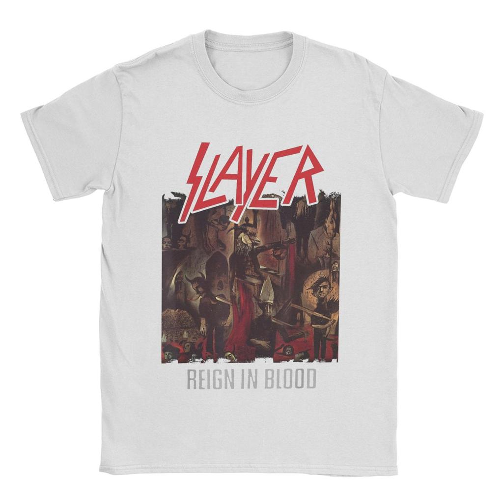 Men's Slayer Band T Shirt Pure Cotton Clothing Novelty Short Sleeve Round Collar Tees Birthday Present T-Shirt