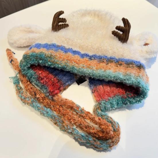 Рождественская шапка-олень, сумка 2-в-1, вязаная шапка с оленем, ветрозащитная, складная, легкая, упаковываемая вязаная шапка, зимний дорожный аксессуар