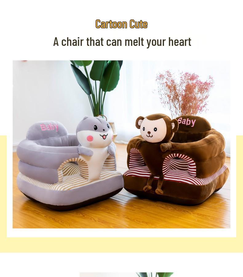 Плюшевое детское сиденье-тренажер с мультяшным рисунком: Детский безопасный диван со спинкой