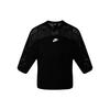 Nike Solid Color Logo Print Mesh Panel Crew Neck Long Sleeve Sweatshirt Women Tops Black AR2324-010