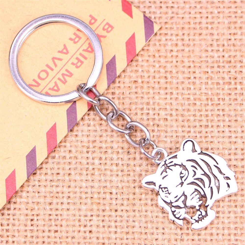 New Year 2022 Chinese Zodiac Tiger Keychains Festival Ornament Animals Tiger Head Tiger Keyrings