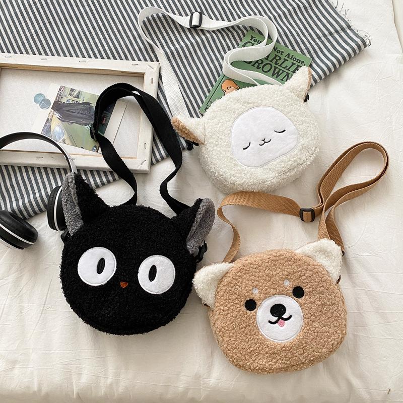 Cute Doll Women's Shoulder Bag Crossbody Round Purse Small Phone Bag for Students