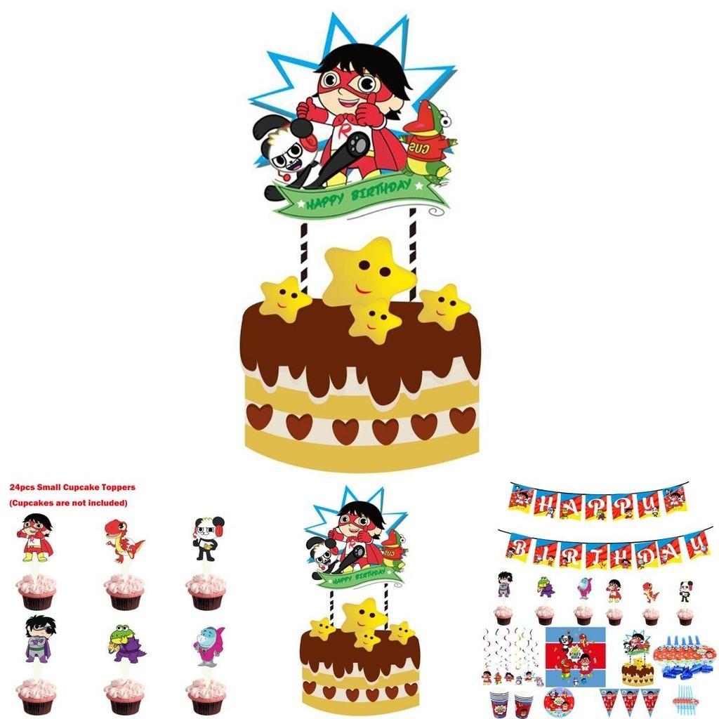 Party World Ryans Decoration Tableware Paper Cup Plate Banners Birthday Kids