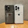 Transparent Card Slot Bag Phone Case For iPhone 16 15 14 13 12 11 Pro Max Mini X XR 7 8 Plus Clear Wallet Shockproof Soft Cover