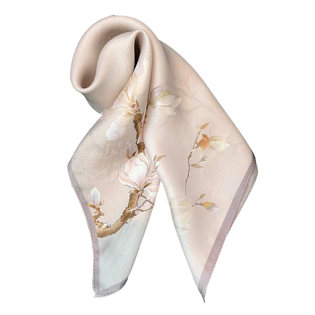 New 100% Natural Real Silk Scarf Women Bandana Square Scarves Wrap Kerchief Mulberry Fashion Luxury High Quality Hijab For Lady