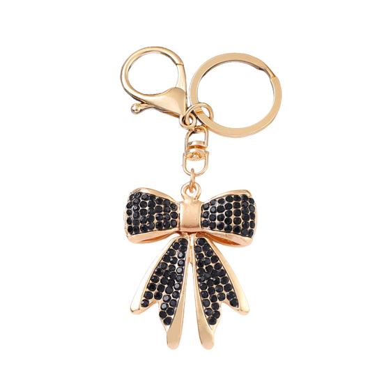Women Rhinestone Bow Keychain Sparkling Bow Bag Charm Faux Crystal Key Chain