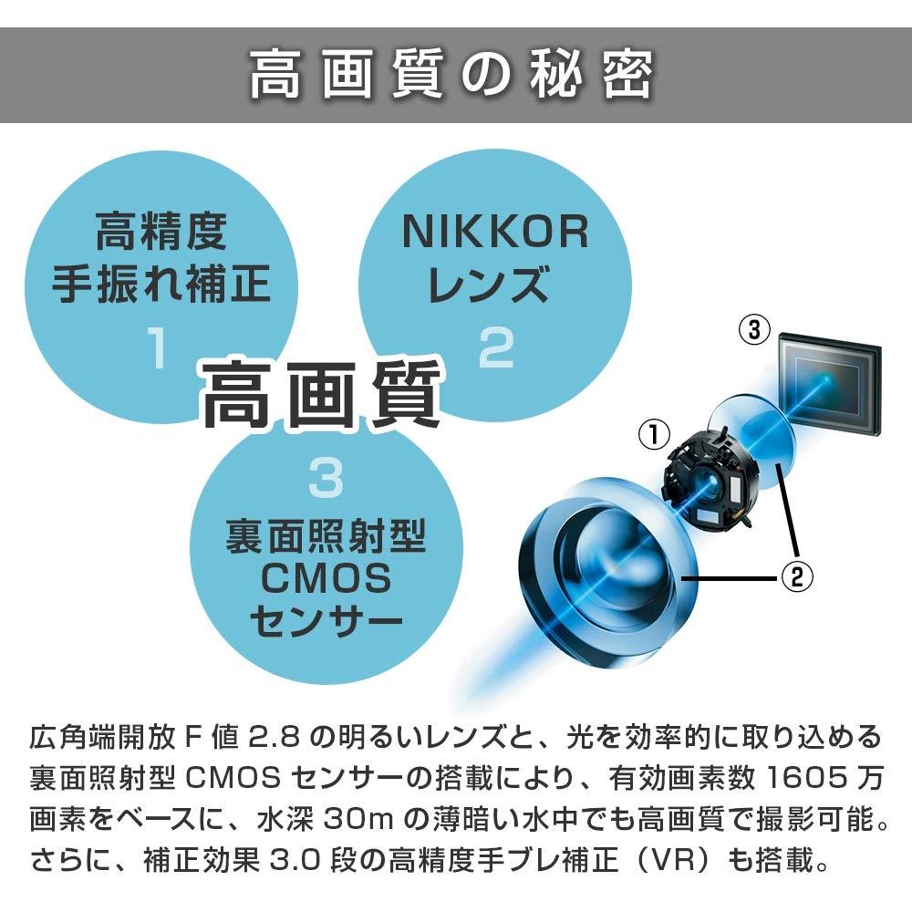Nikon Цифровая камера COOLPIX W300 BK Coolpix 16,05 миллионов пикселей Черный Водонепроницаемый Холодостойкий Пылезащитный