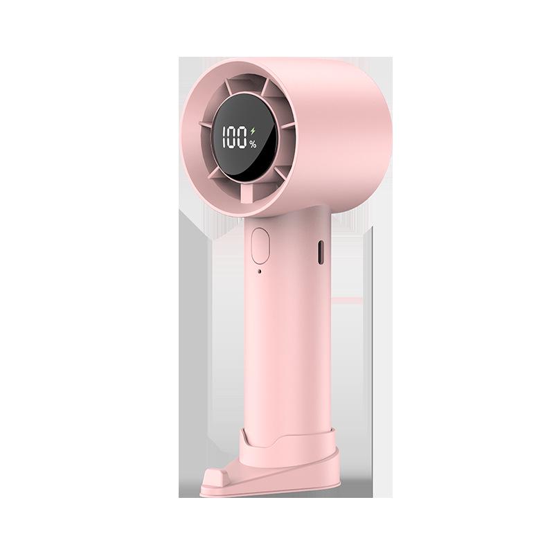 Handheld Mini Fan with 100 Gears, Digital Display, USB Charging & Phone Holder