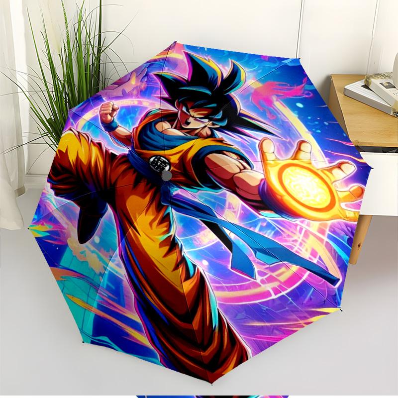 Автоматический складной зонт с принтом DRAGON BALL, Портативный складной зонт, Для улицы, Поездок на работу, Кемпинга, Идеальный подарок на день рождения