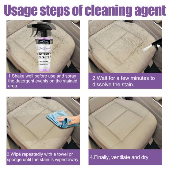 120ML Car Seat Cleaner Auto Interior Dashboard Seat Leather Stain Removal Restore Gloss