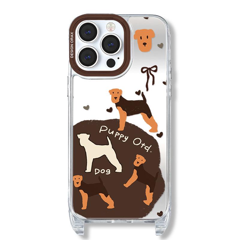 Чехол для iPhone Zhitai: Совместим с iPhone 11-15 Pro Max, дизайн зеркала на шнурке