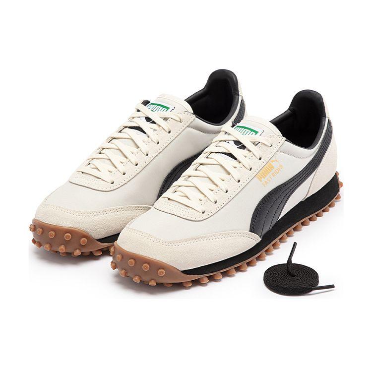Puma Кроссовки Fast Rider Og Cn Тканевые с круглым носком на шнуровке, низкие, для повседневной носки, унисекс, молочно-белые, черные 387323-03