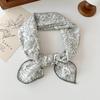 70% Cotton Linen Small Square Silk Scarf - Korean Style Floral Design for Versatile Neckwear and Decorative Use